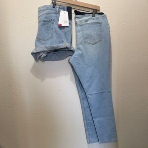 Light Blue Maternity Denim Jeans & Shorts, Size 16